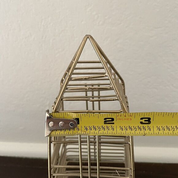 Wire Obelisk Metal Trellis Tabletop Sculpture Copper 10x4” Home Decor MCM Modern - Picture 8 of 8